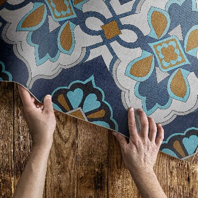Vinyl carpet Geometric pattern of colorful vintage tiles
