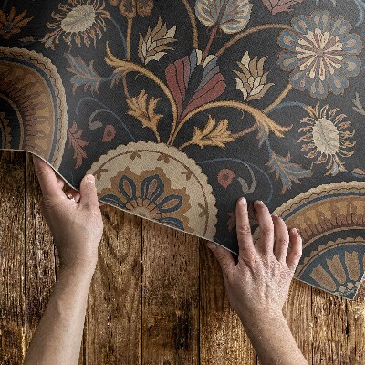 Vinyl carpet Plant ornament in vintage Persian style