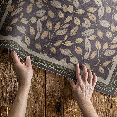Vinyl carpet Vintage floral fall leaves