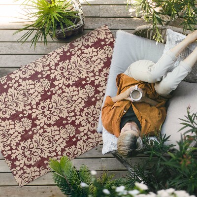 Vinyl carpet Regular plant ornament in vintage style