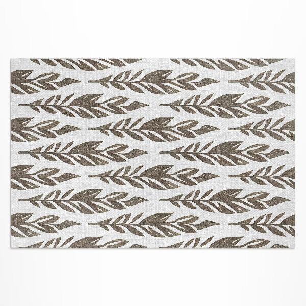Vinyl carpet Leaves painted boho vintage floral pattern
