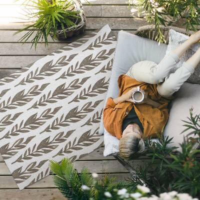Vinyl carpet Leaves painted boho vintage floral pattern