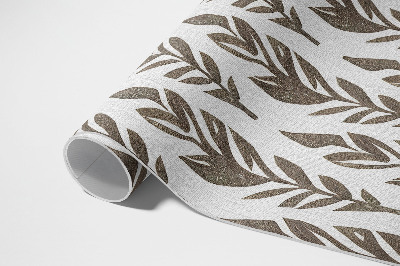 Vinyl carpet Leaves painted boho vintage floral pattern