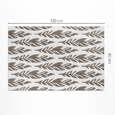 Vinyl carpet Leaves painted boho vintage floral pattern