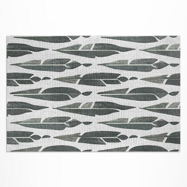 Vinyl carpet Painted Indian feathers in vintage boho style