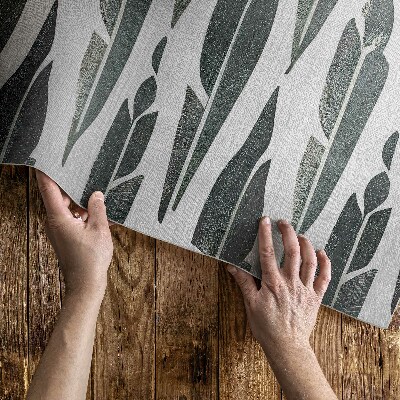 Vinyl carpet Painted Indian feathers in vintage boho style
