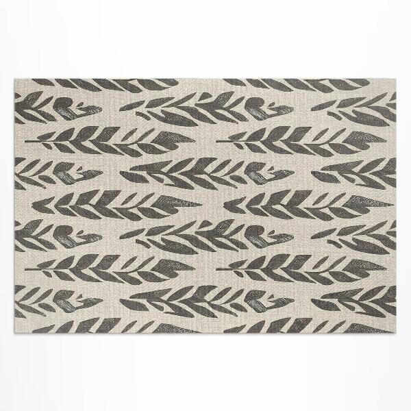 Vinyl carpet Painted leaves in vintage boho style