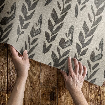 Vinyl carpet Painted leaves in vintage boho style
