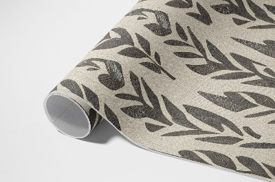 Vinyl carpet Painted leaves in vintage boho style