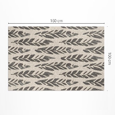 Vinyl carpet Painted leaves in vintage boho style