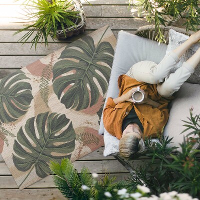Vinyl carpet Composition of monstera leaves and vintage ferns