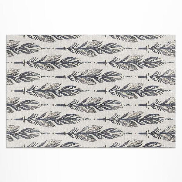 Vinyl carpet Boho style Indian feathers