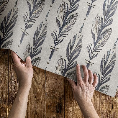Vinyl carpet Boho style Indian feathers