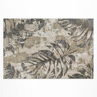 Vinyl carpet Boho style plant leaves with rough texture