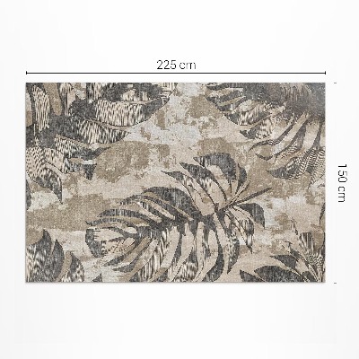 Vinyl carpet Boho style plant leaves with rough texture