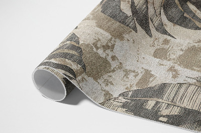 Vinyl carpet Boho style plant leaves with rough texture
