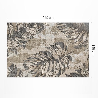 Vinyl carpet Boho style plant leaves with rough texture