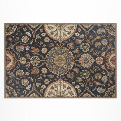 Vinyl carpet Decorative plant ornament with vintage pattern