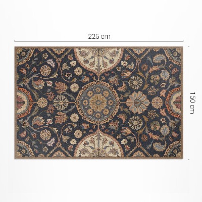 Vinyl carpet Decorative plant ornament with vintage pattern