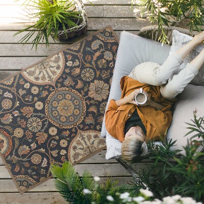 Vinyl carpet Decorative plant ornament with vintage pattern