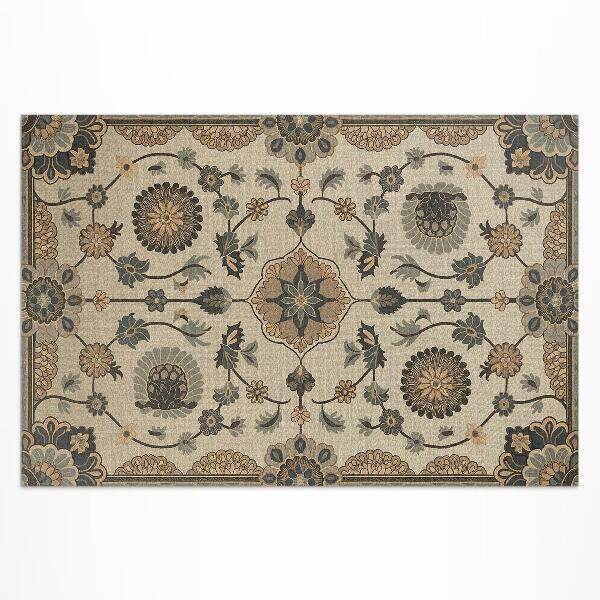 Vinyl carpet Flowers and ornamental plants in vintage style