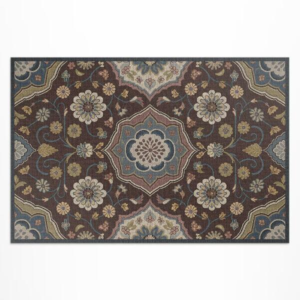 Vinyl carpet Flowers and ornamental plants with vintage pattern