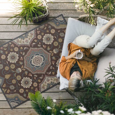 Vinyl carpet Flowers and ornamental plants with vintage pattern