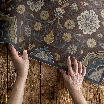 Vinyl carpet Flowers and ornamental plants with vintage pattern
