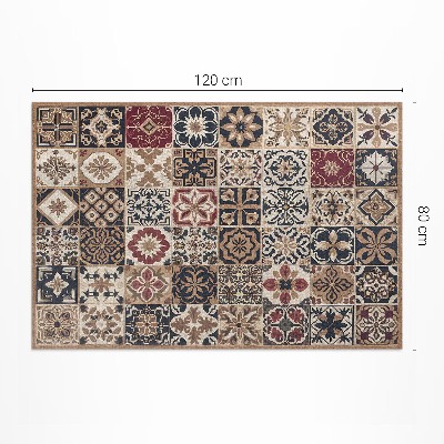 Vinyl carpet Old mosaic tiles with vintage pattern