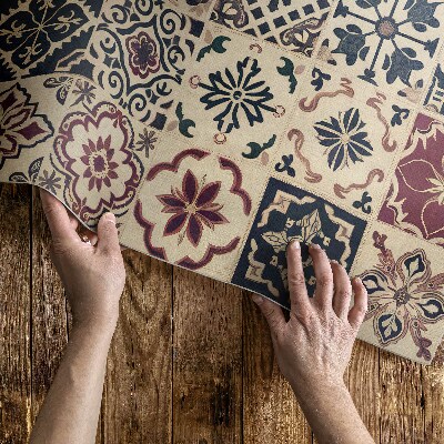 Vinyl carpet Old mosaic tiles in vintage style