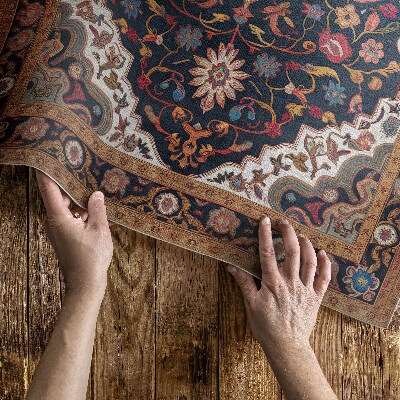 Vinyl carpet Rich plant ornament in Persian style