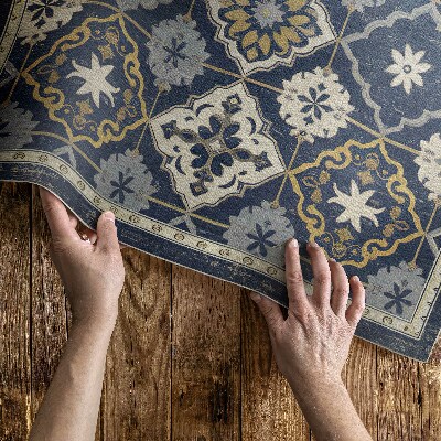 Vinyl carpet Richly ornamented tiles in Moroccan style