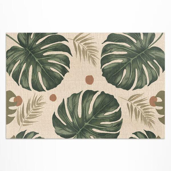 Vinyl carpet Boho Monstera leaves leaves fabric background