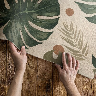 Vinyl carpet Boho Monstera leaves leaves fabric background