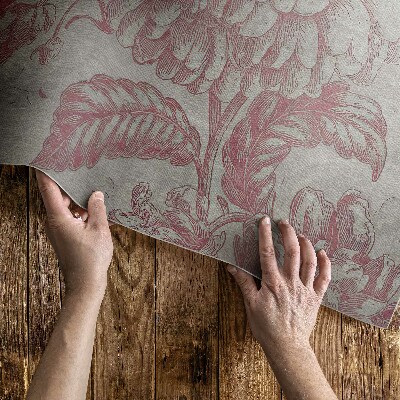 Vinyl carpet Aged vintage floral pattern