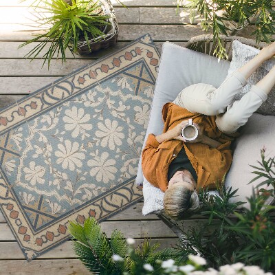 Vinyl carpet Retro-style geometric floral patterns