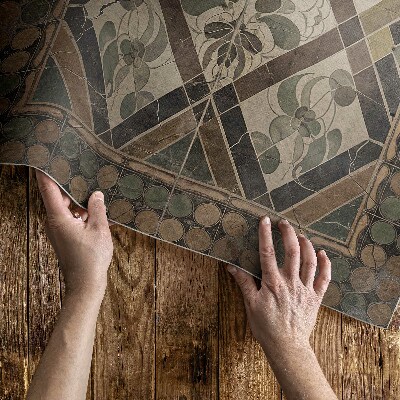 Vinyl carpet Vintage floral pattern