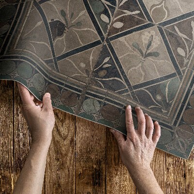 Vinyl carpet Elegant geometry on vintage tiles