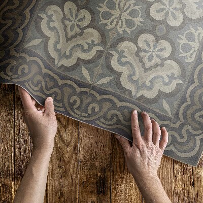 Vinyl carpet Rustic geometry on vintage tiles