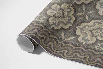 Vinyl carpet Rustic geometry on vintage tiles