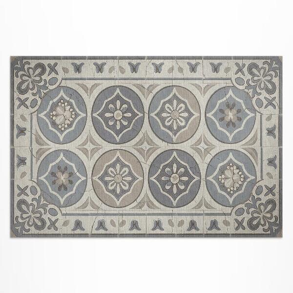 Vinyl carpet Flowers on retro ceramic tiles