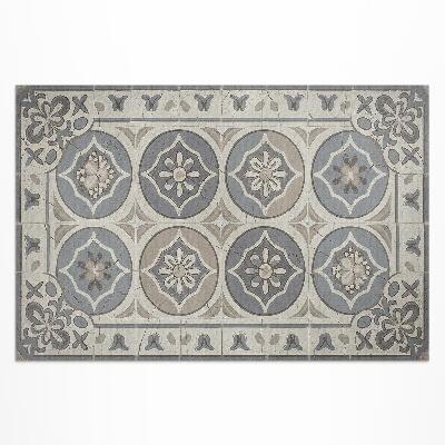 Vinyl carpet Flowers on retro ceramic tiles