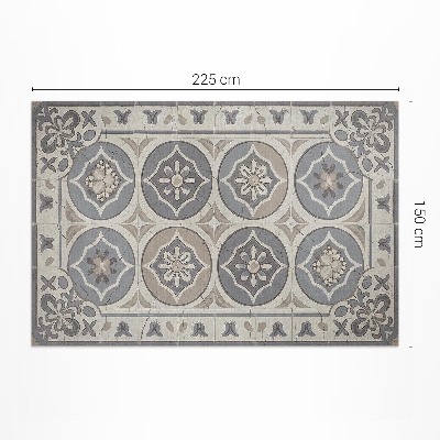 Vinyl carpet Flowers on retro ceramic tiles