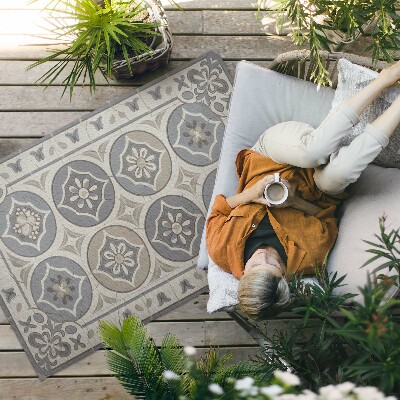 Vinyl carpet Flowers on retro ceramic tiles