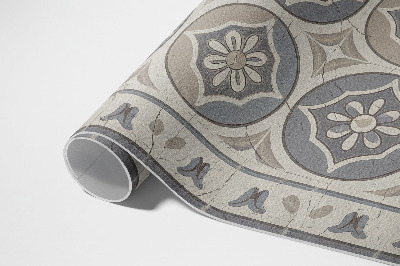 Vinyl carpet Flowers on retro ceramic tiles