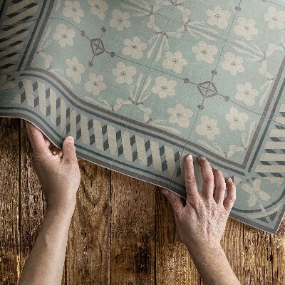 Vinyl carpet Mozaicuri în stil vintage cu flori
