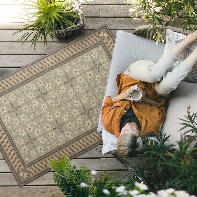 Vinyl carpet Flori și petale în mozaicuri în stil retro