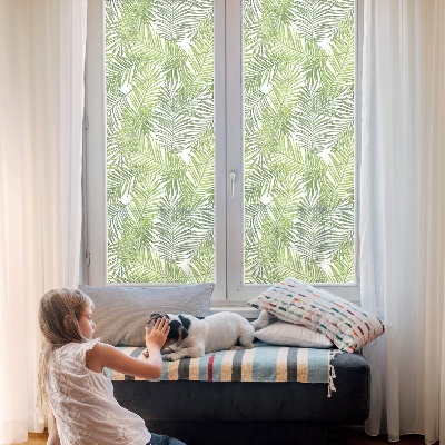 Privacy window film stained glass effect Plant patterns