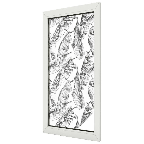 Privacy window film stained glass effect Tropical leaves