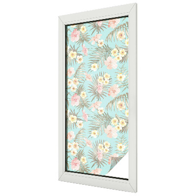 Coloured glass film for windows Tropical pattern